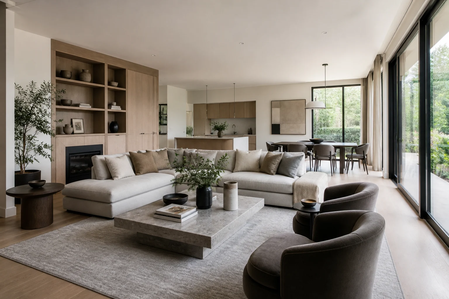 A living room rendered at daylight